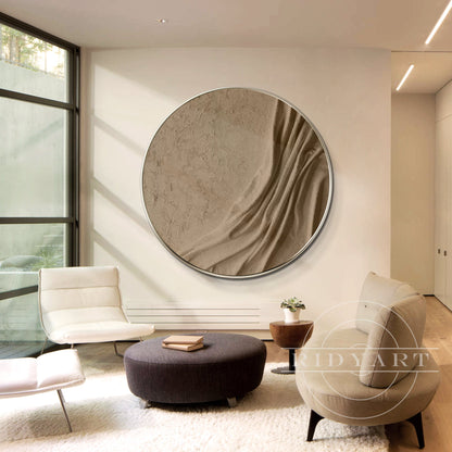 Earth Tone Round 3D Textured Wall Art