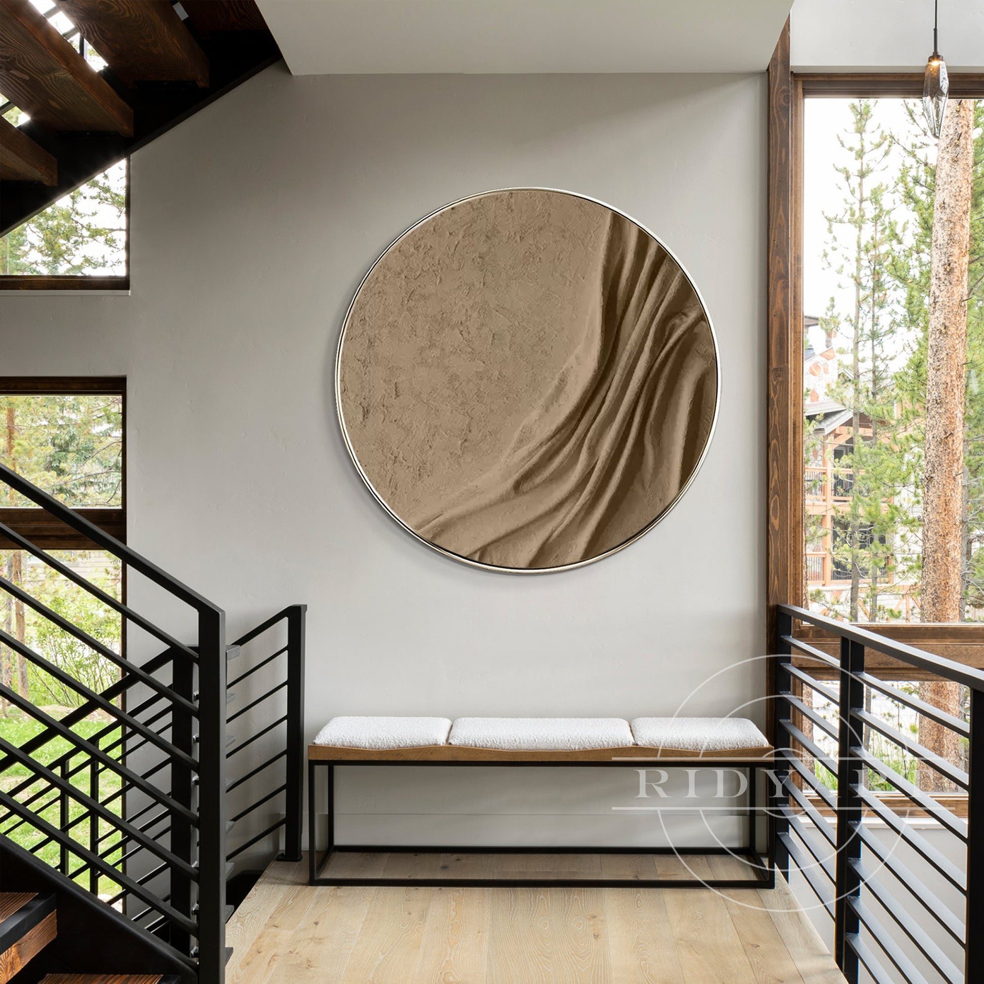 Earth Tone Round 3D Textured Wall Art