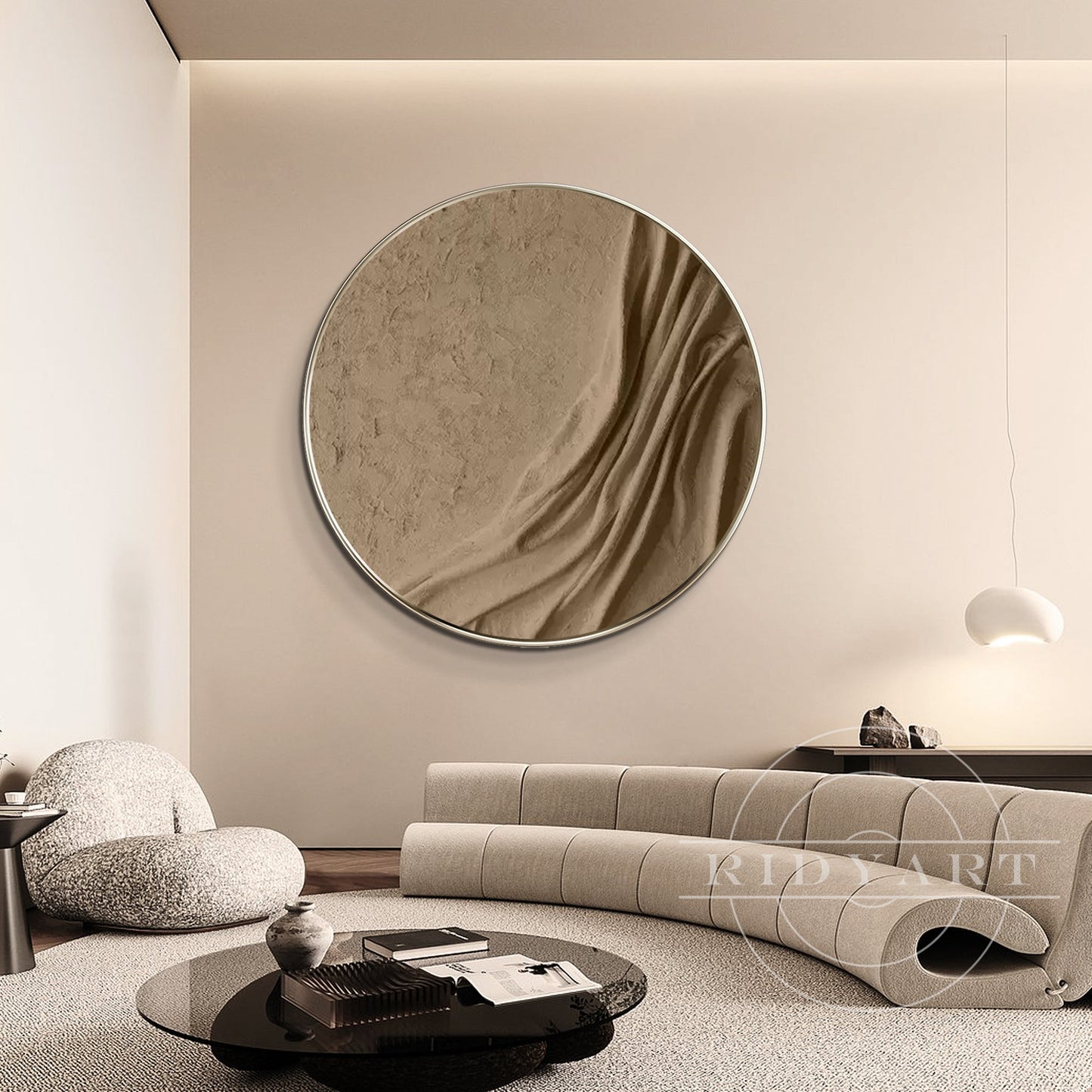 Earth Tone Round 3D Textured Wall Art