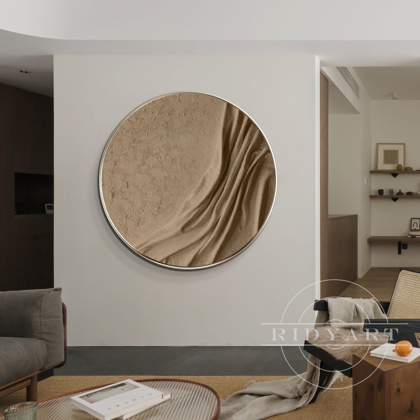 Earth Tone Round 3D Textured Wall Art