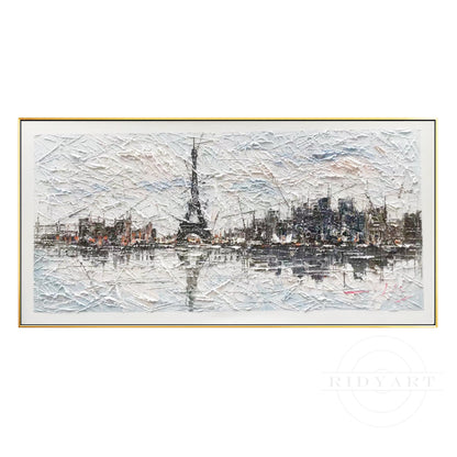 Eiffel Tower cityscape painting