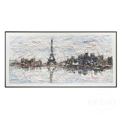 Eiffel Tower cityscape painting