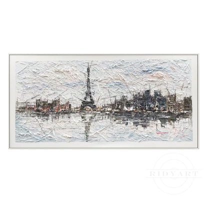 Eiffel Tower cityscape painting