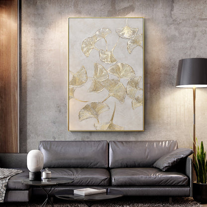 Ginkgo Biloba Leaf Gold Wall Art