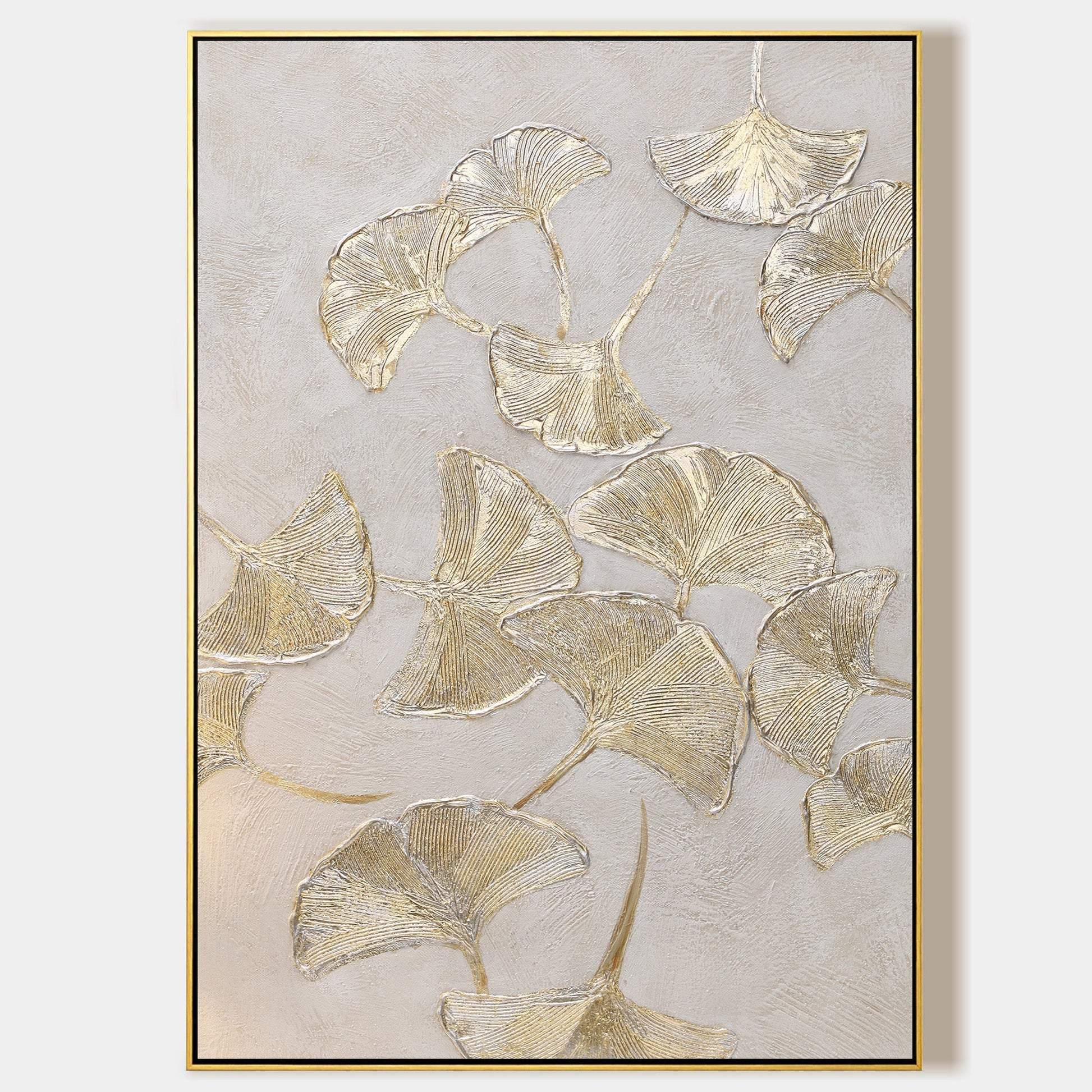 Ginkgo Biloba Leaf Gold Wall Art
