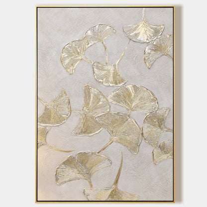 Ginkgo Biloba Leaf Gold Wall Art
