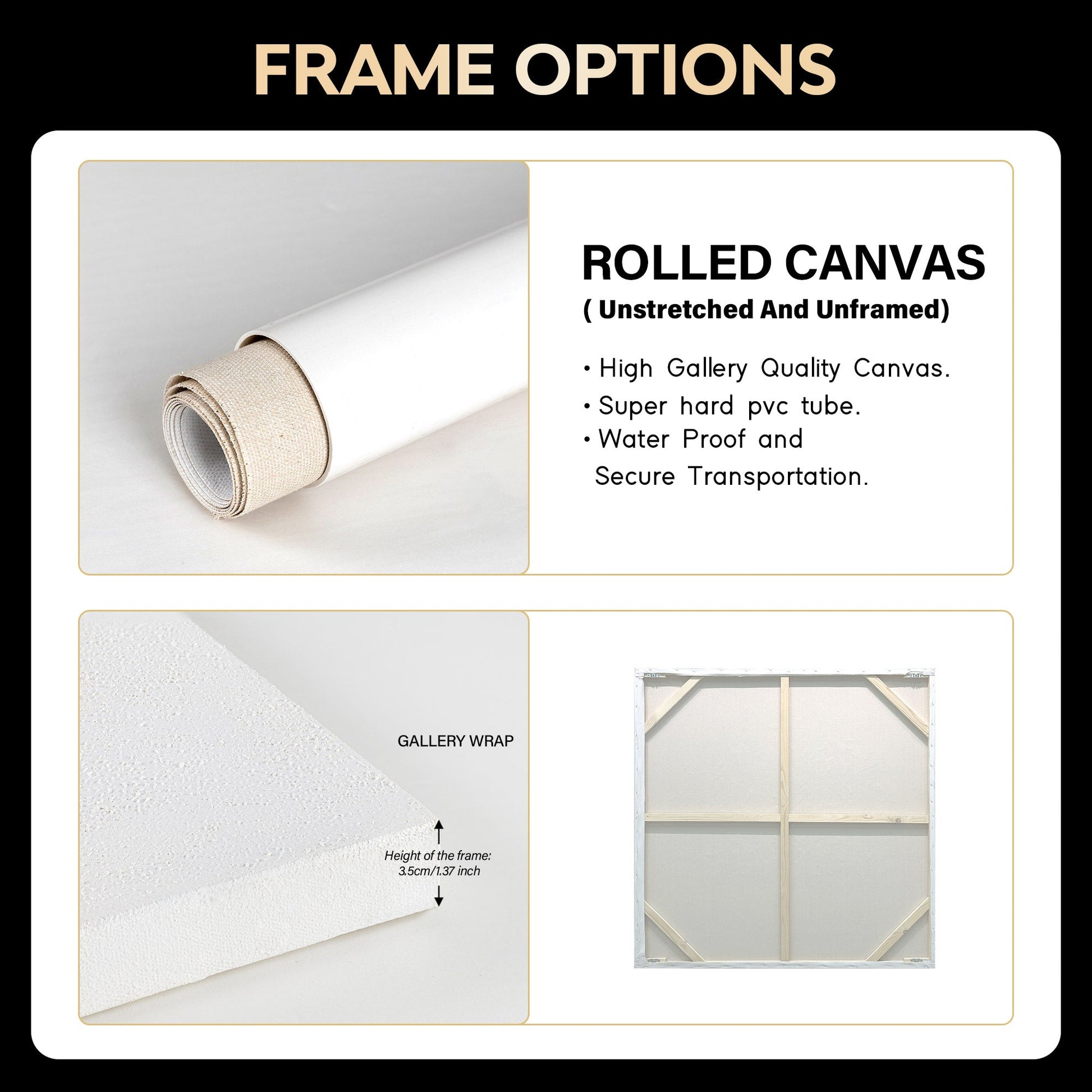 Gold Tree Painting Vertical Frame Art