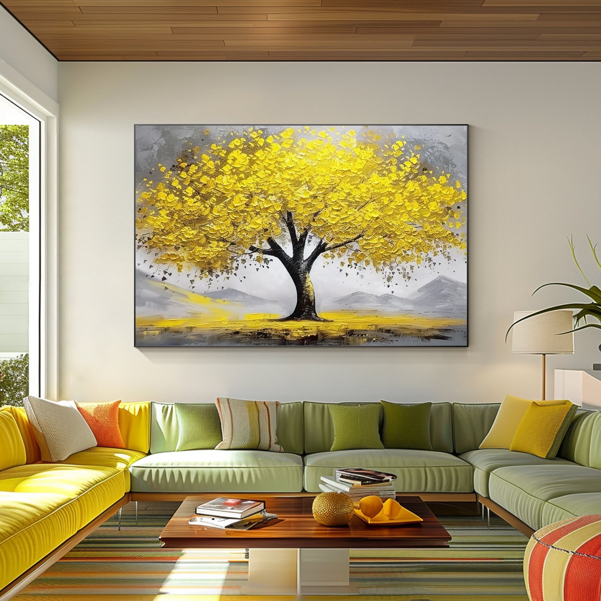 Gold Tree Painting On Canvas