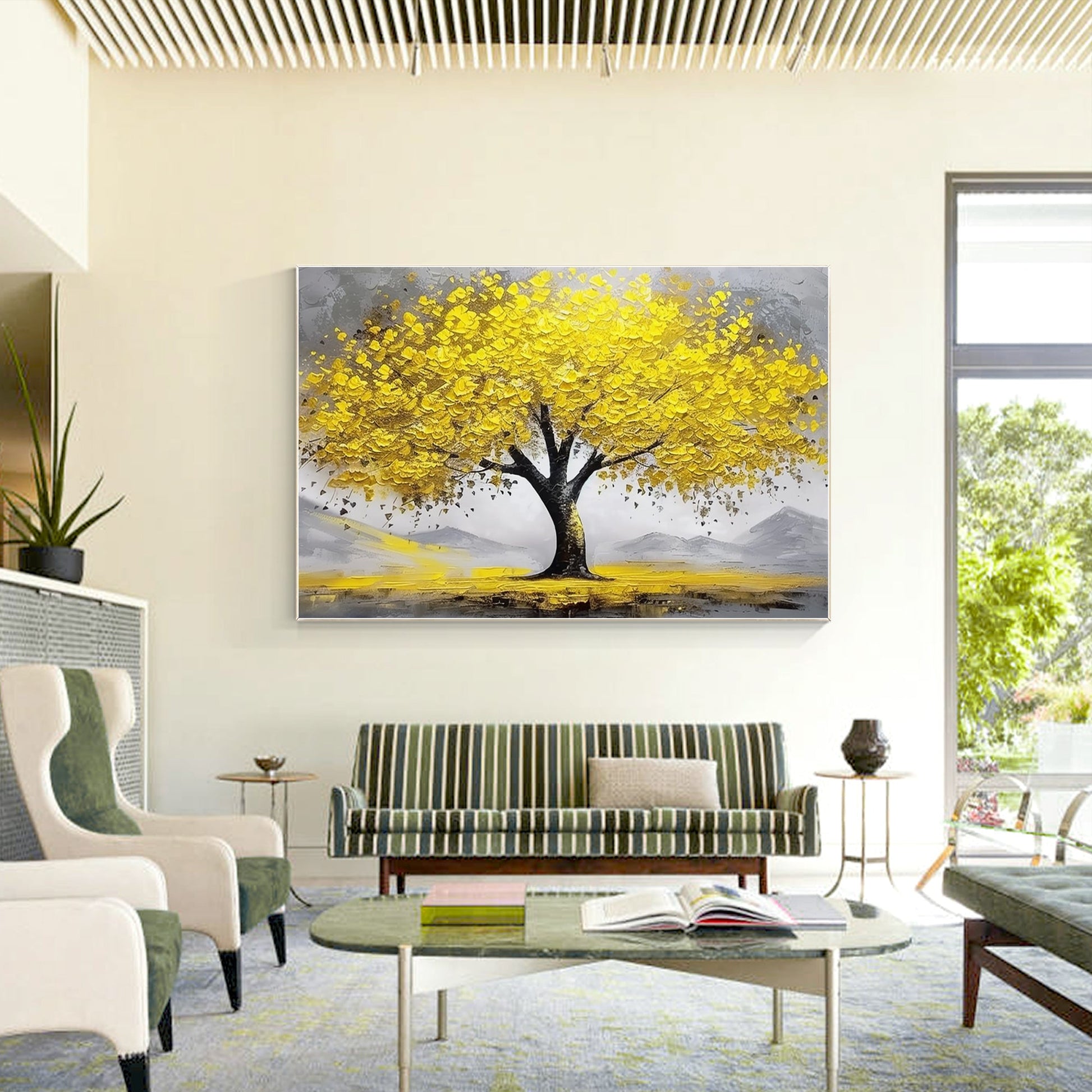 Gold Tree Painting On Canvas