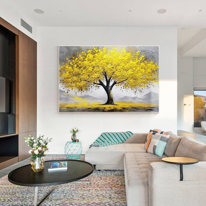 Gold Tree Painting On Canvas