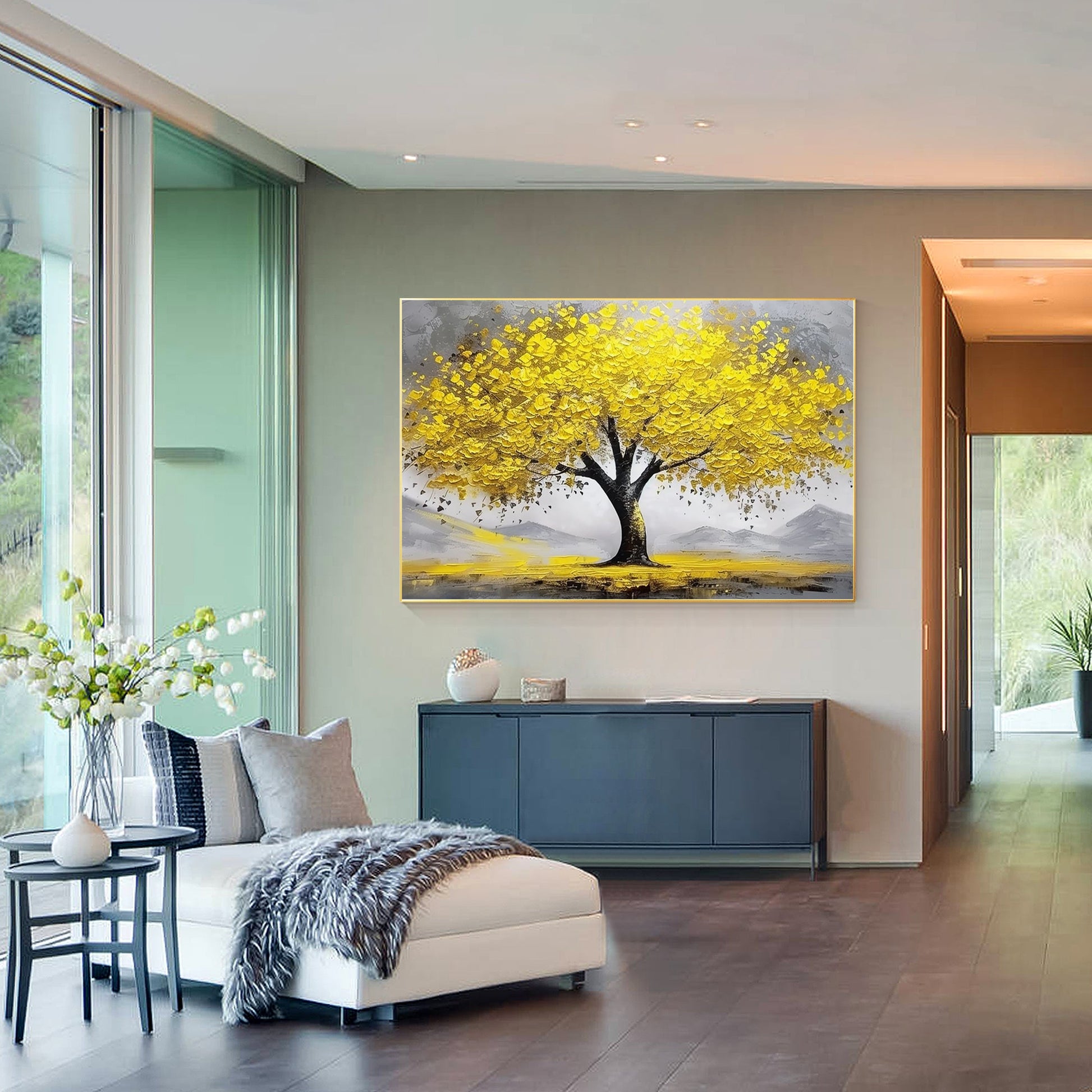 Gold Tree Painting On Canvas