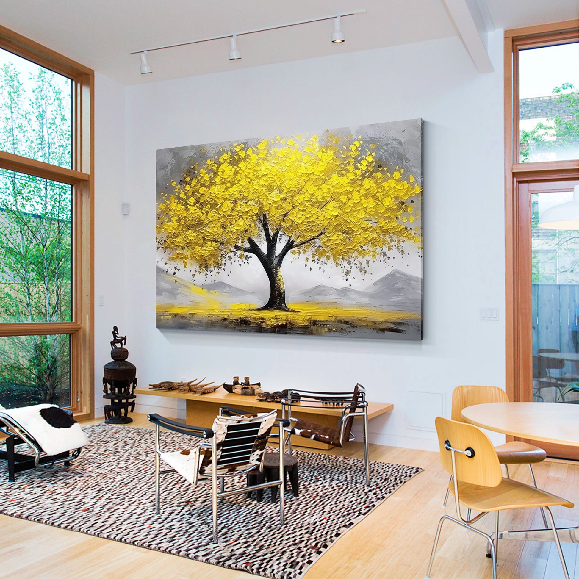 Gold Tree Painting On Canvas