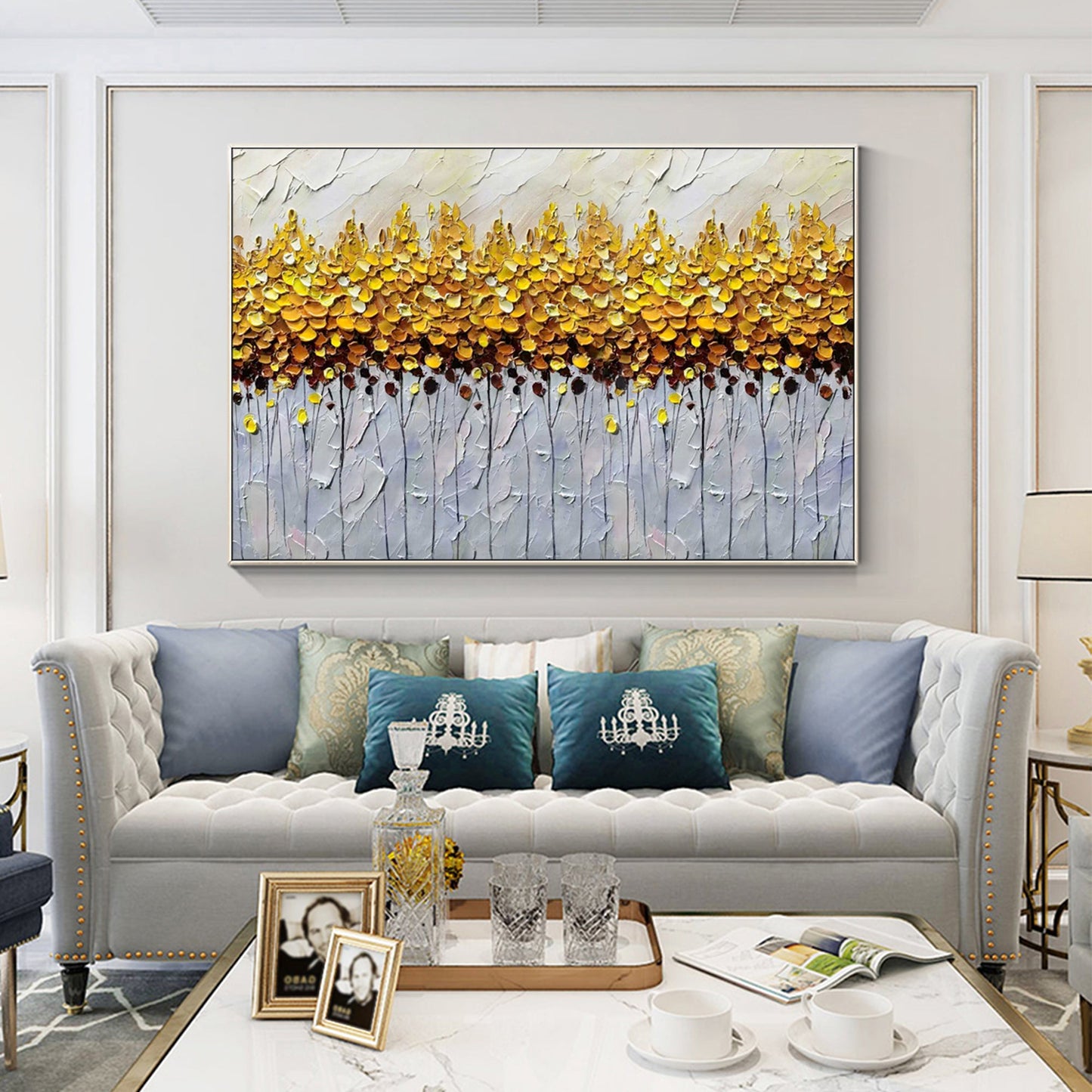 Forest Gold Tree Texture Painting