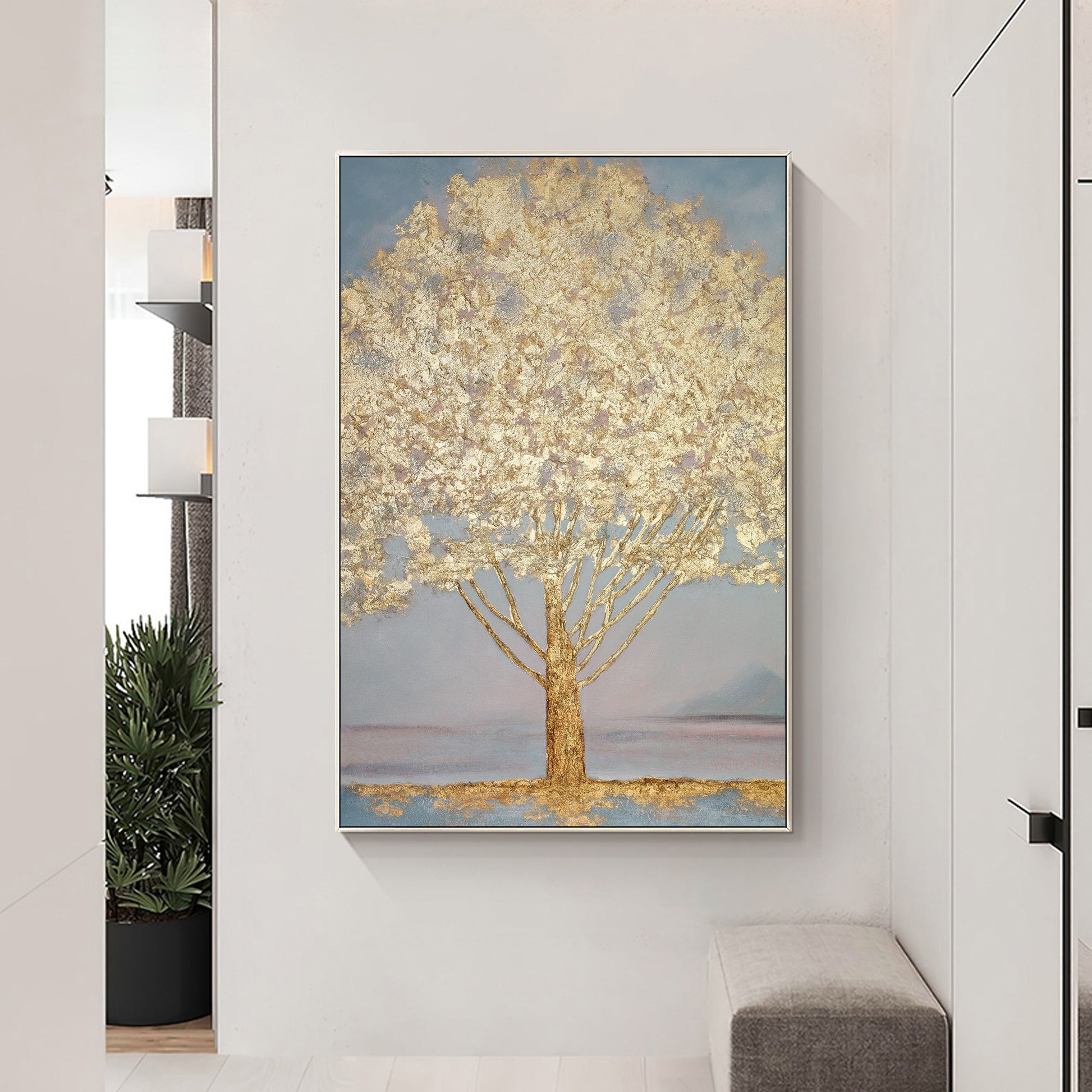 Gold Tree Painting Large Wall Art