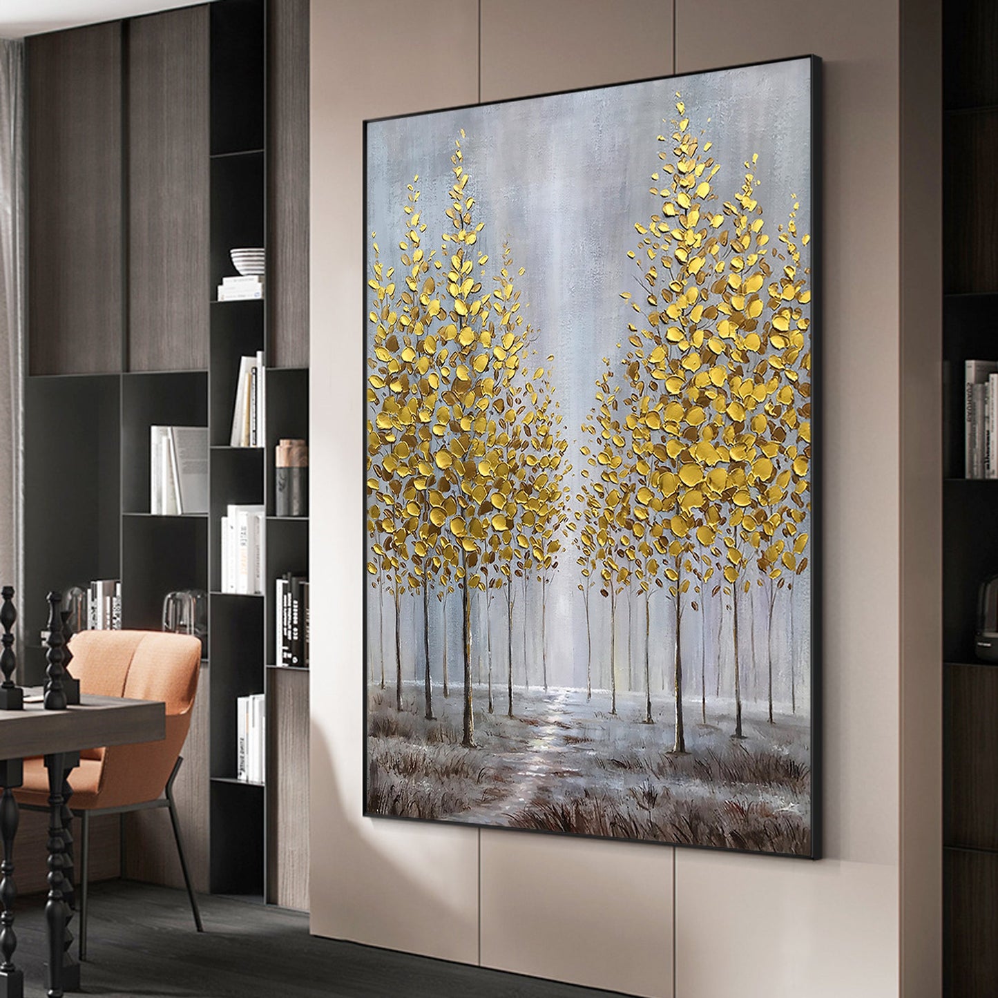 Gold Tree Painting Forest Art