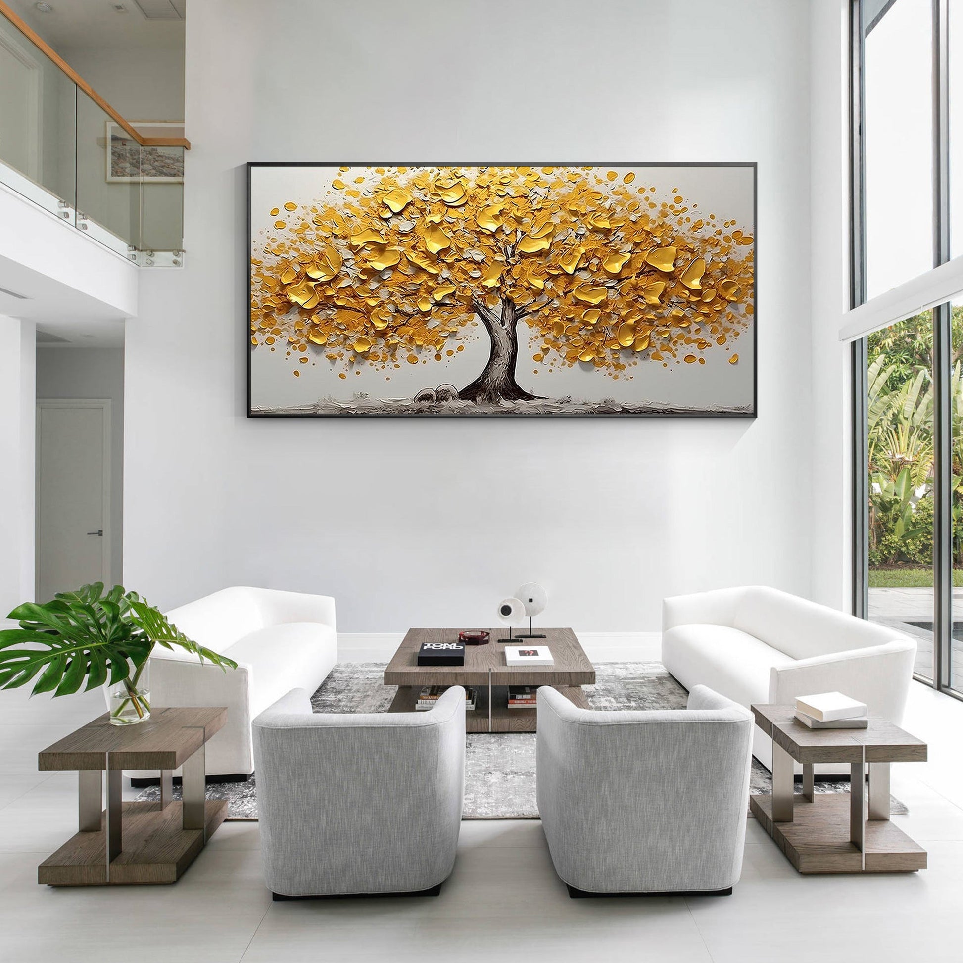 Gold Texture Tree Painting