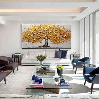 Gold Texture Tree Painting
