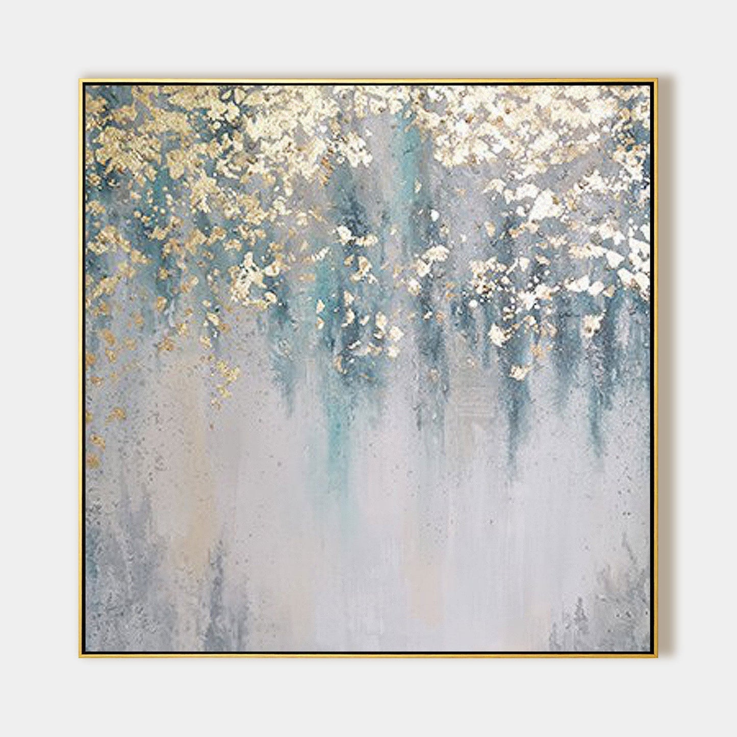 Teal Gold Abstract Art