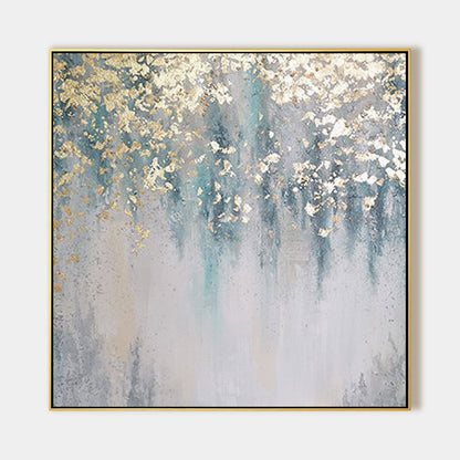 Teal Gold Abstract Art