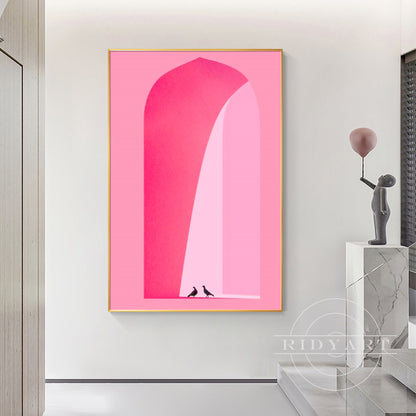 Hot pink Arch wall art