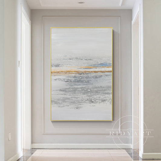Gray and gold wall art