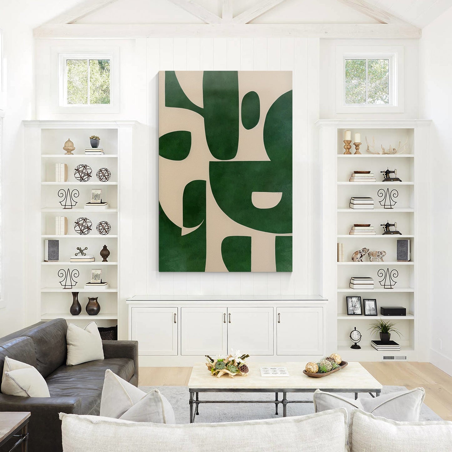 Green And Beige Painting