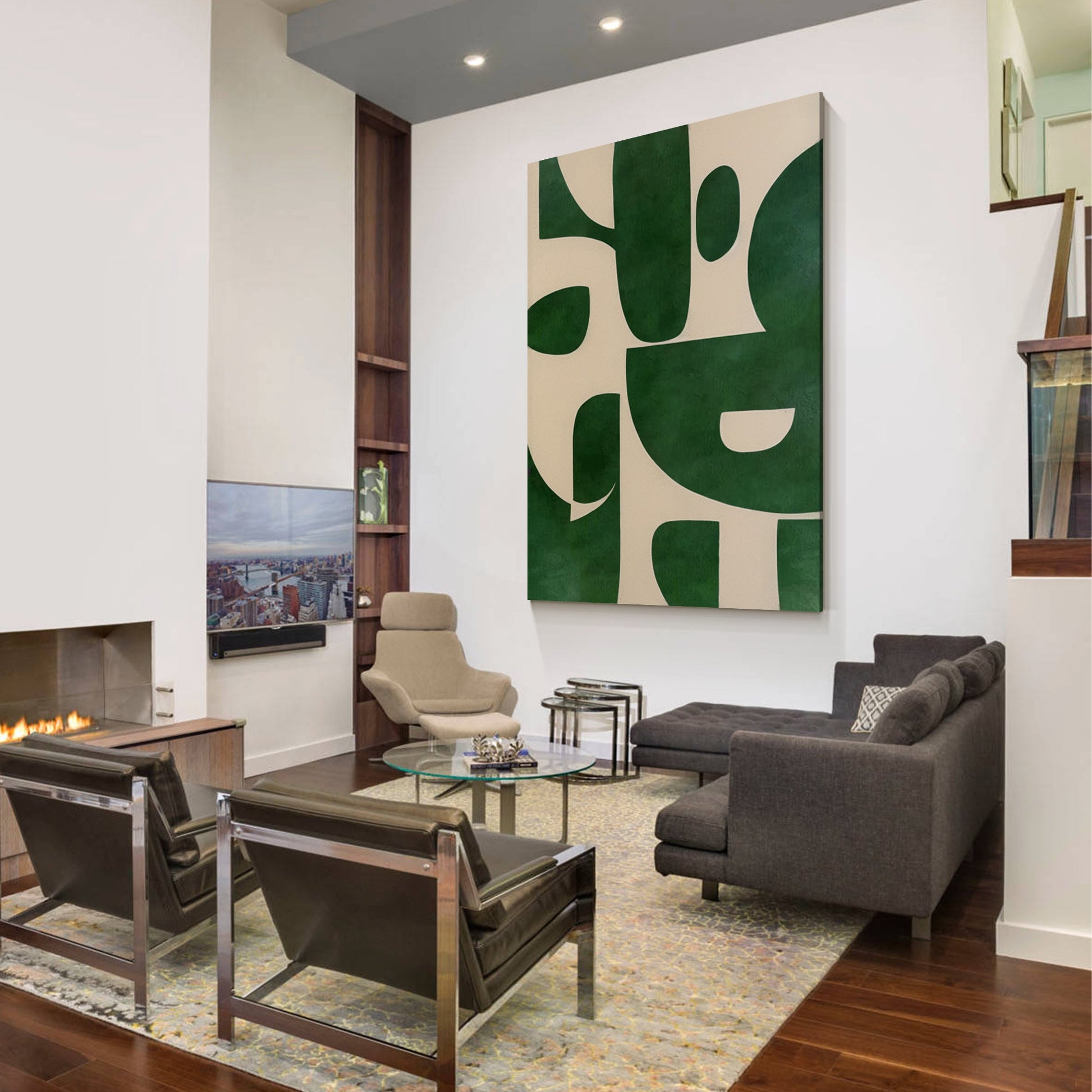 Green And Beige Painting
