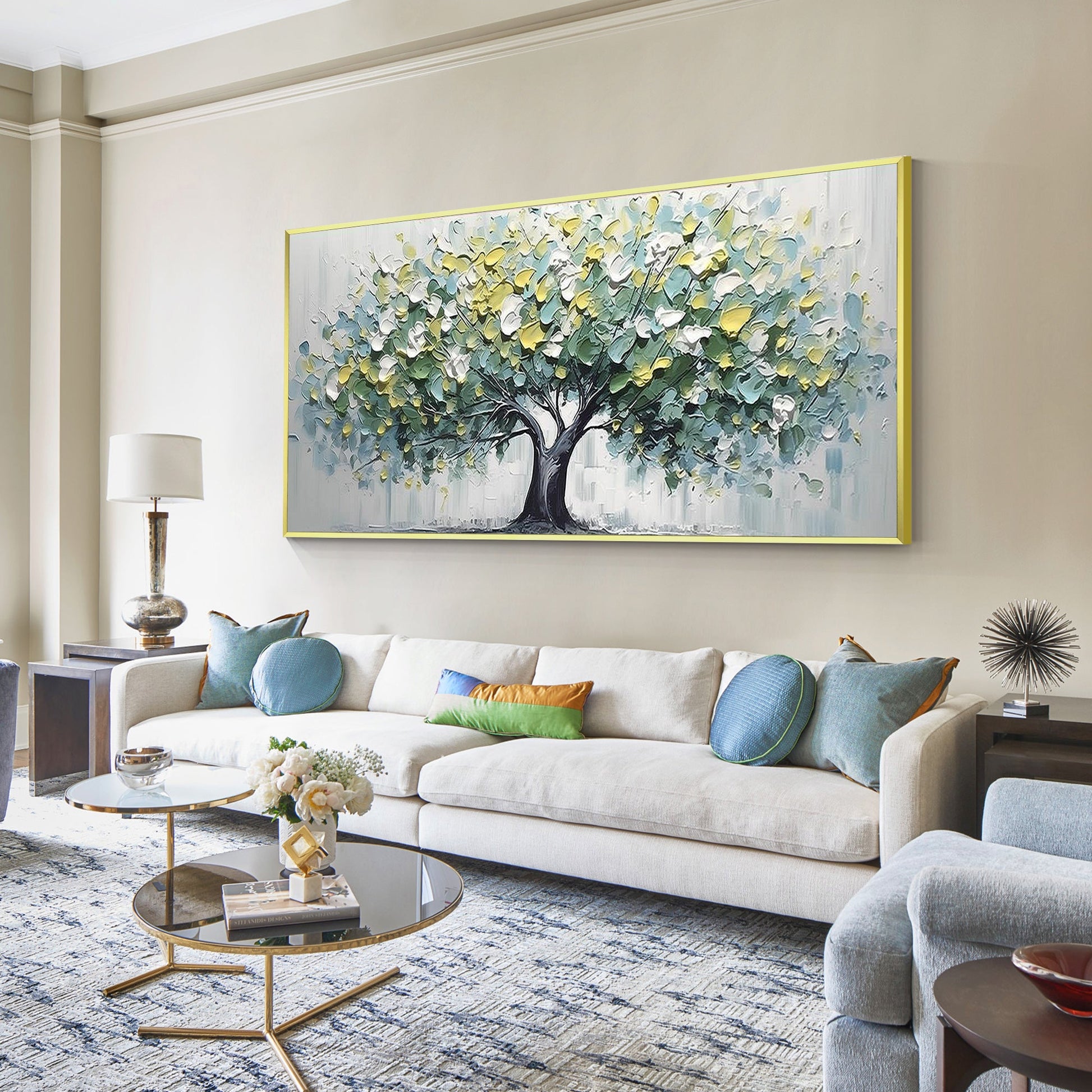 Green Tree Painting Framed