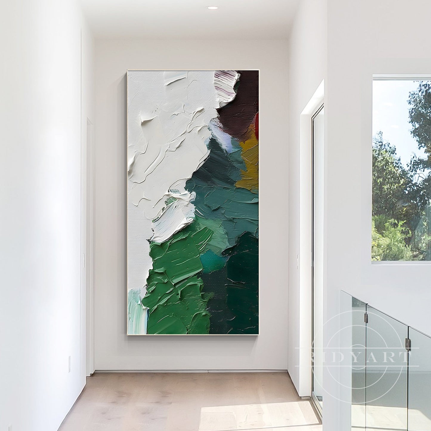Green abstract wall art-1