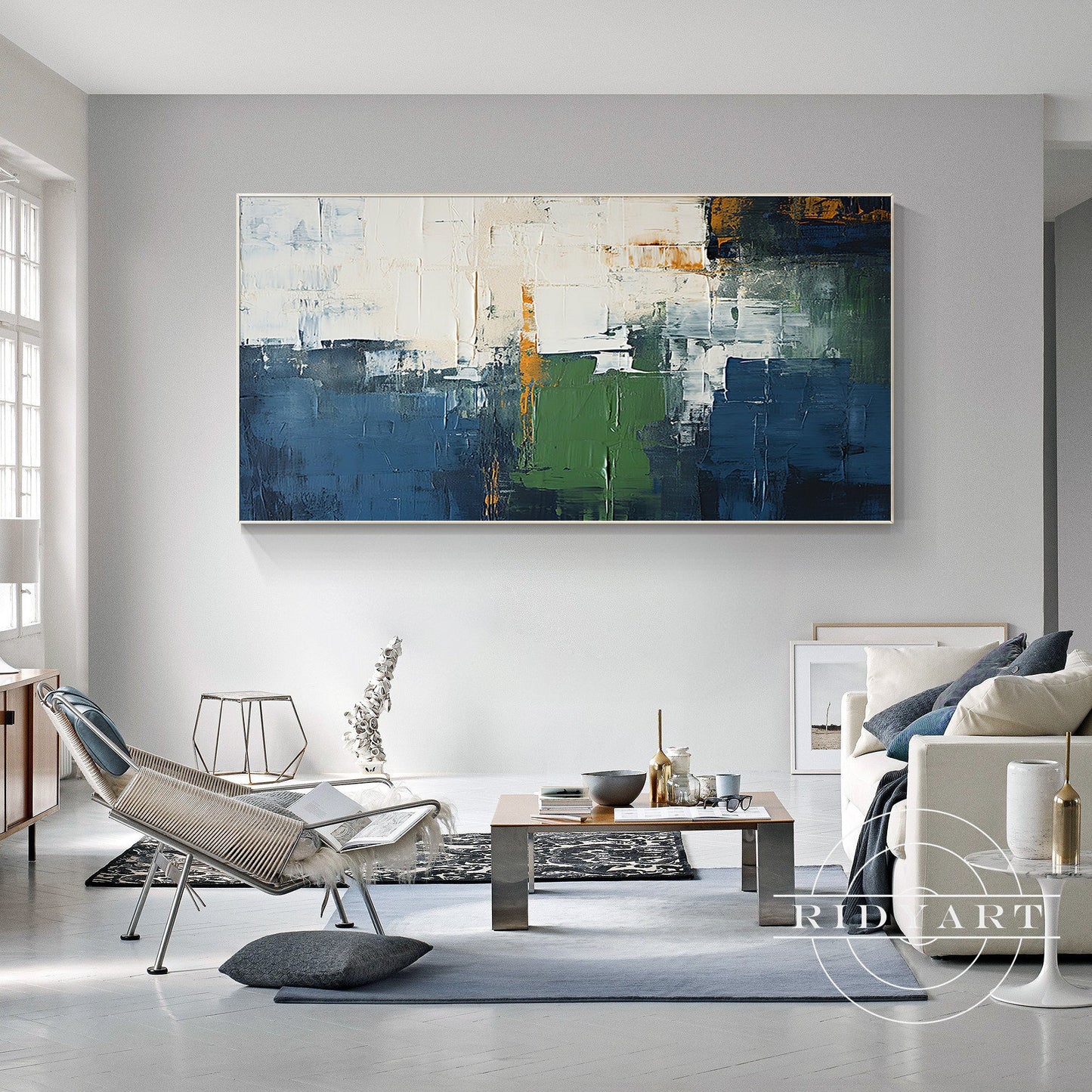 Blue Green Abstract Art