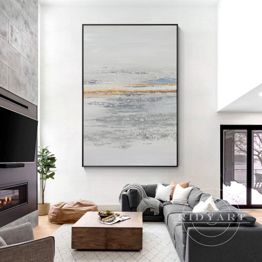 Gray and gold wall art