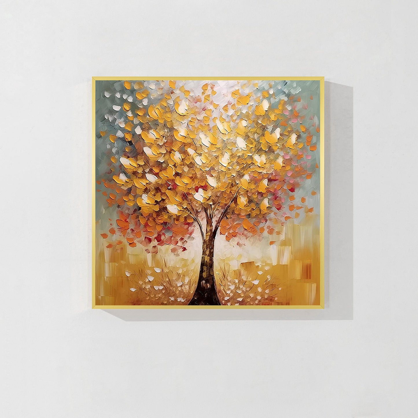 Heavy Texture gold tree canvas painting