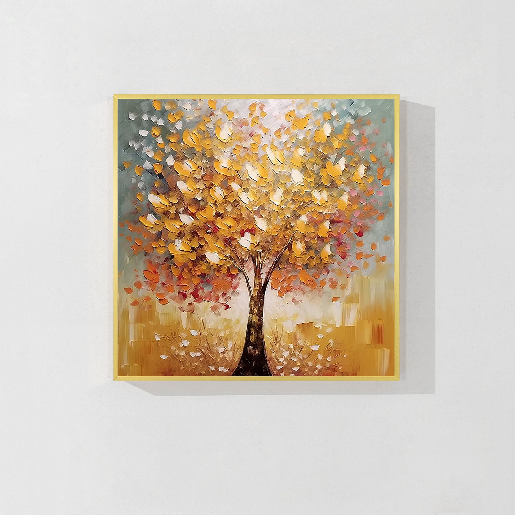 Heavy Texture gold tree canvas painting