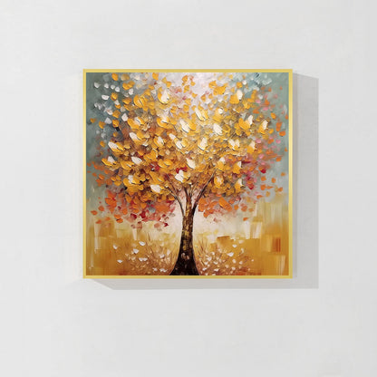 Heavy Texture gold tree canvas painting