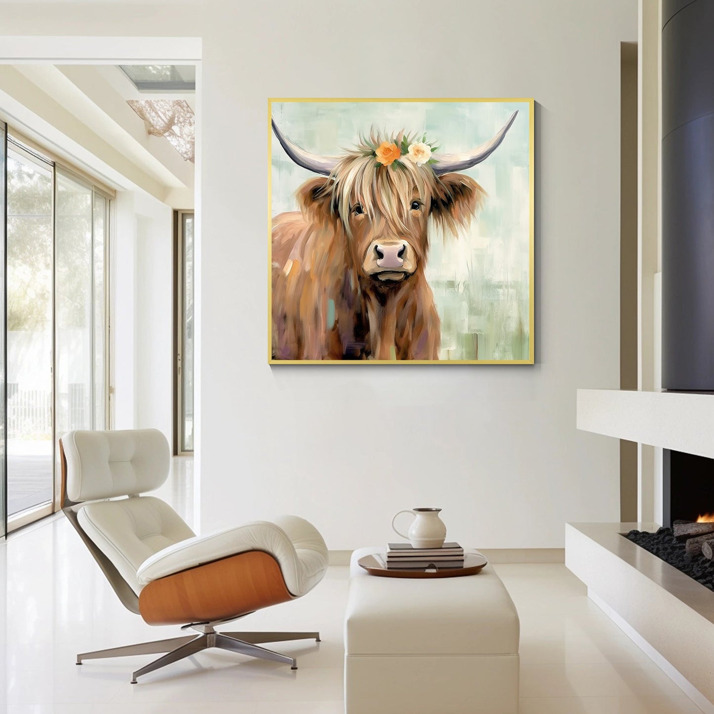 Highland Cow Painting On Canvas