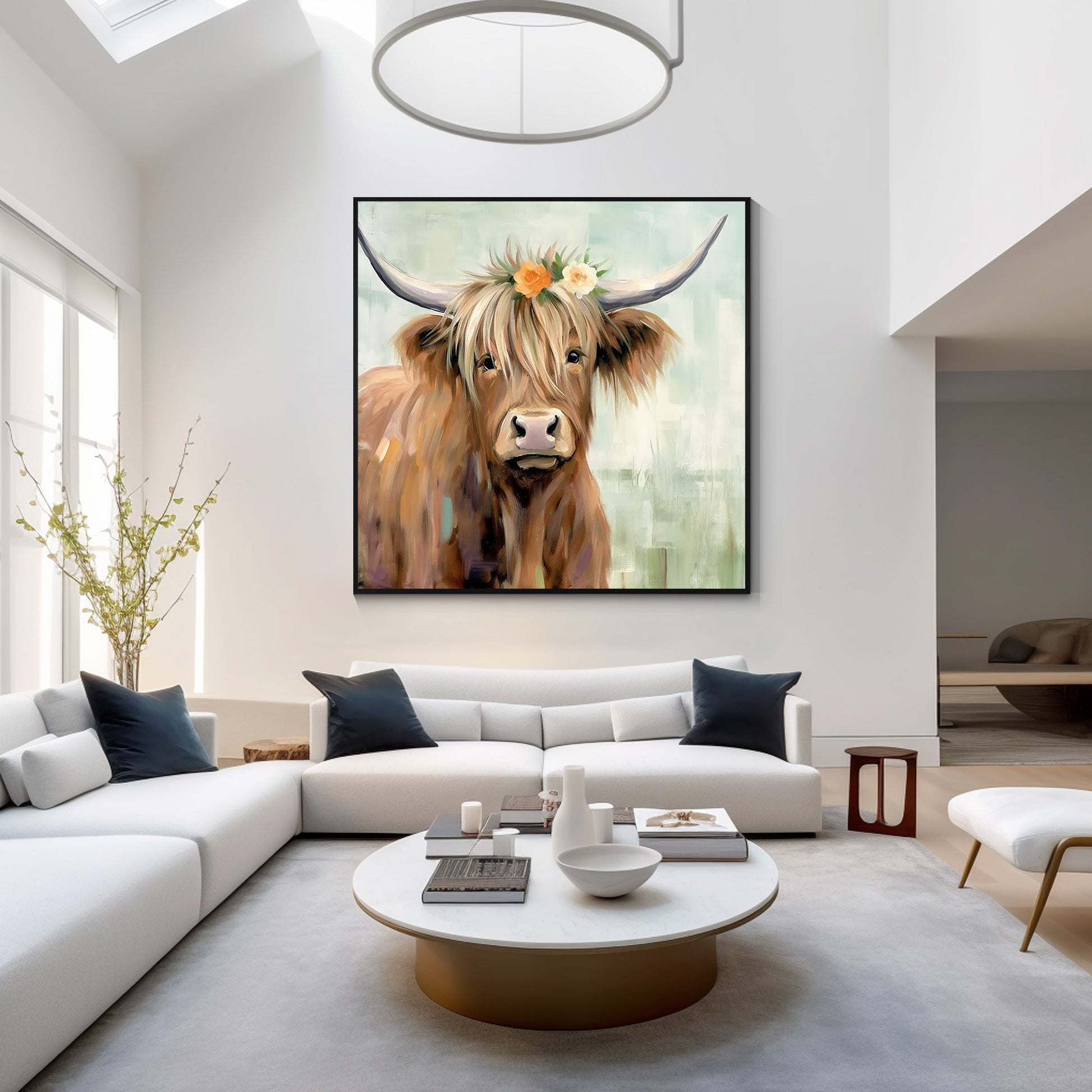 Highland Cow Painting On Canvas