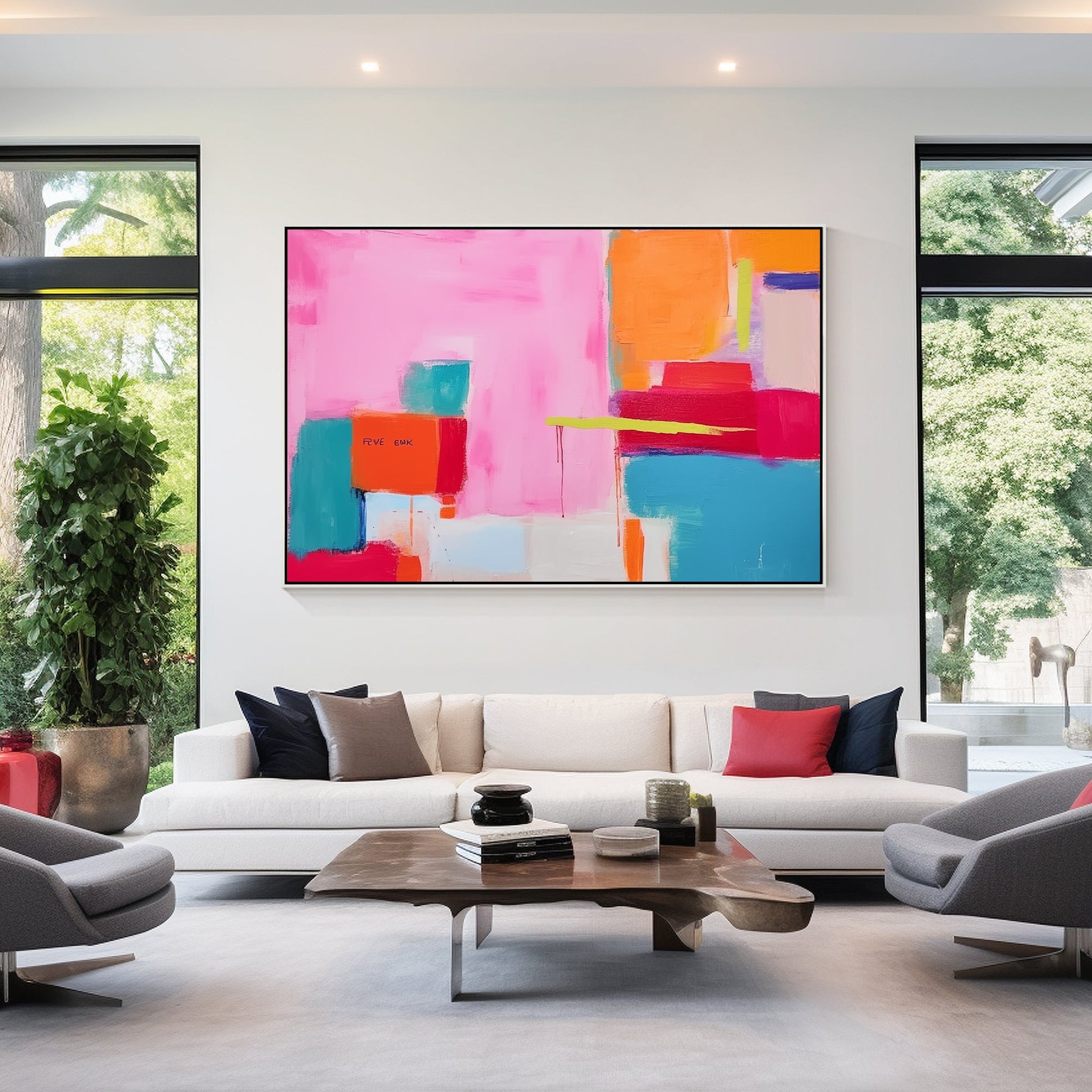 Large Colorful Abstract Painting