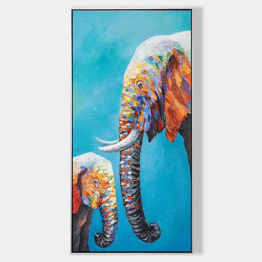 Elephant Painting Mother and child love Painting
