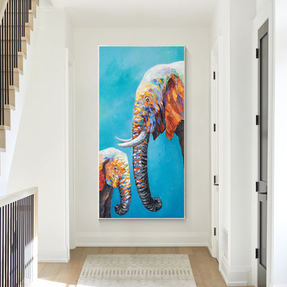 Elephant Painting Mother and child love Painting