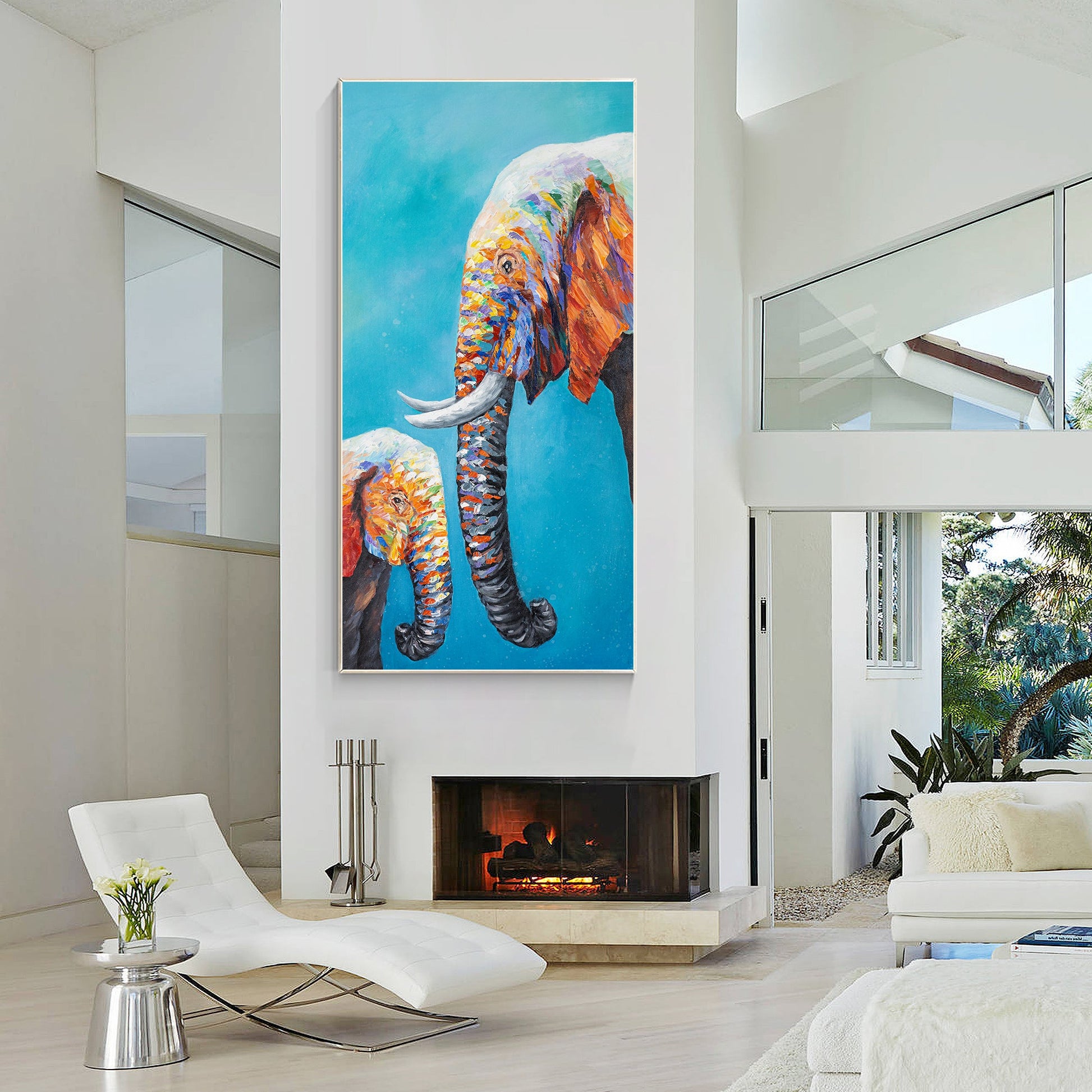 Elephant Painting Mother and child love Painting