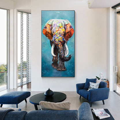 Luxury Glamourous Wildlife Lucky Elephant Oil Painting
