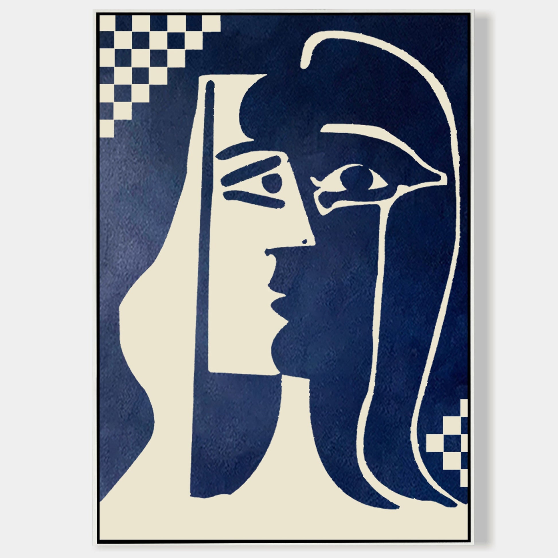 Minimalist Portrait Oil Painting Picasso Face wall art
