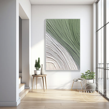 Minimalist Olive Green Textured Wall Art