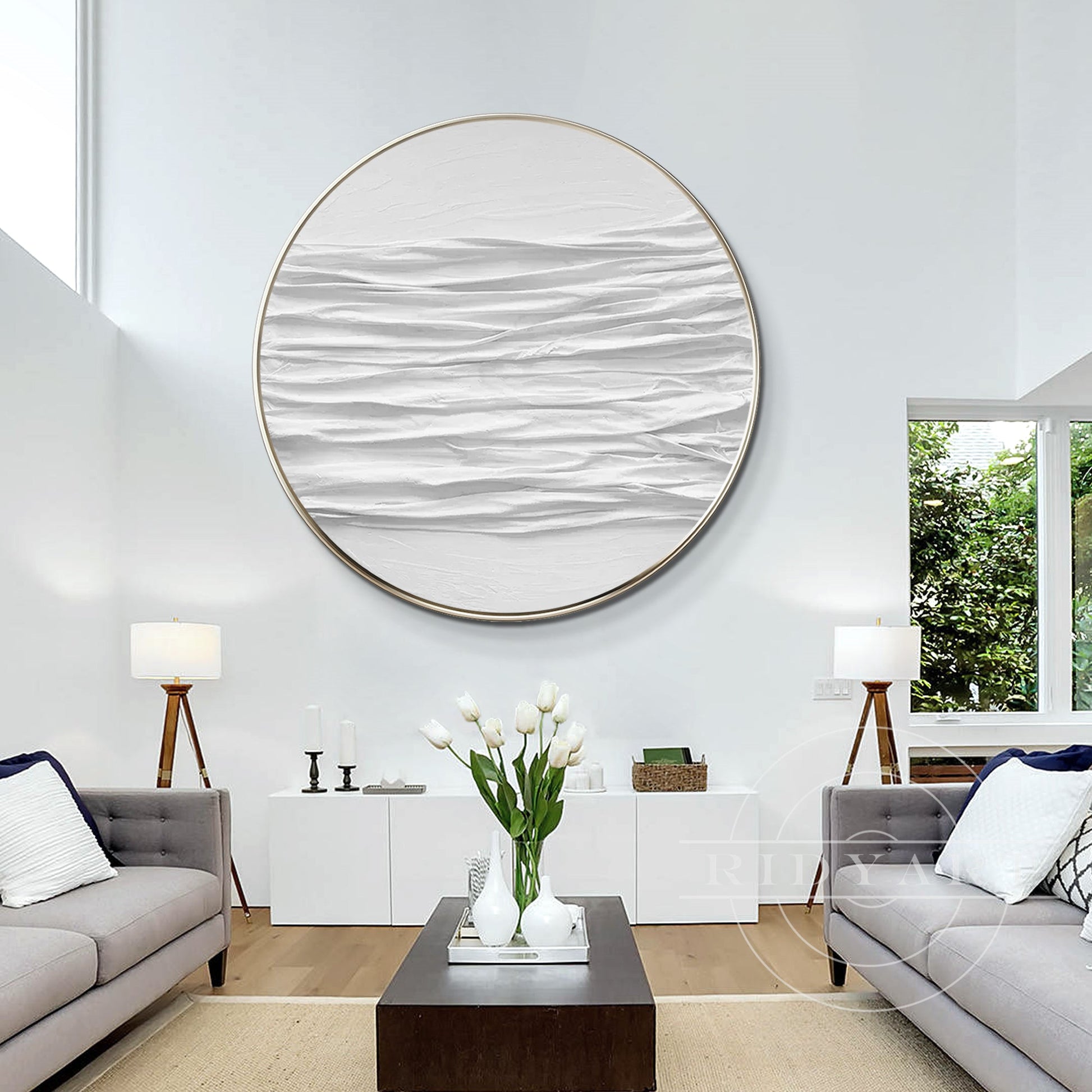 Minimalist Round 3D Textured Wall Art