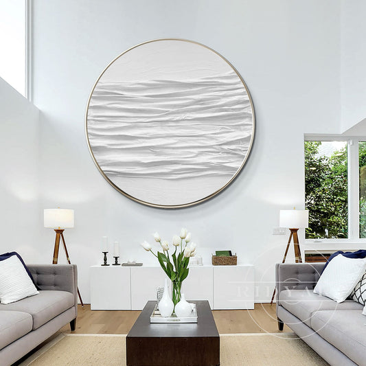 Minimalist Round 3D Textured Wall Art