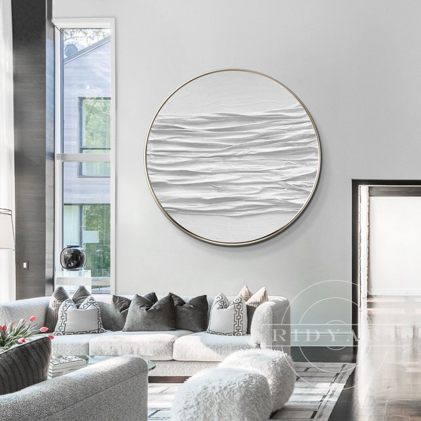 Minimalist Round 3D Textured Wall Art
