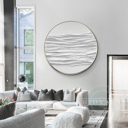 Minimalist Round 3D Textured Wall Art