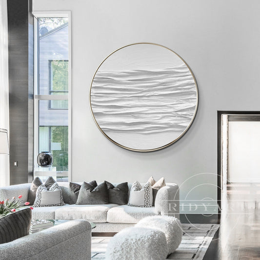 Minimalist Round 3D Textured Wall Art