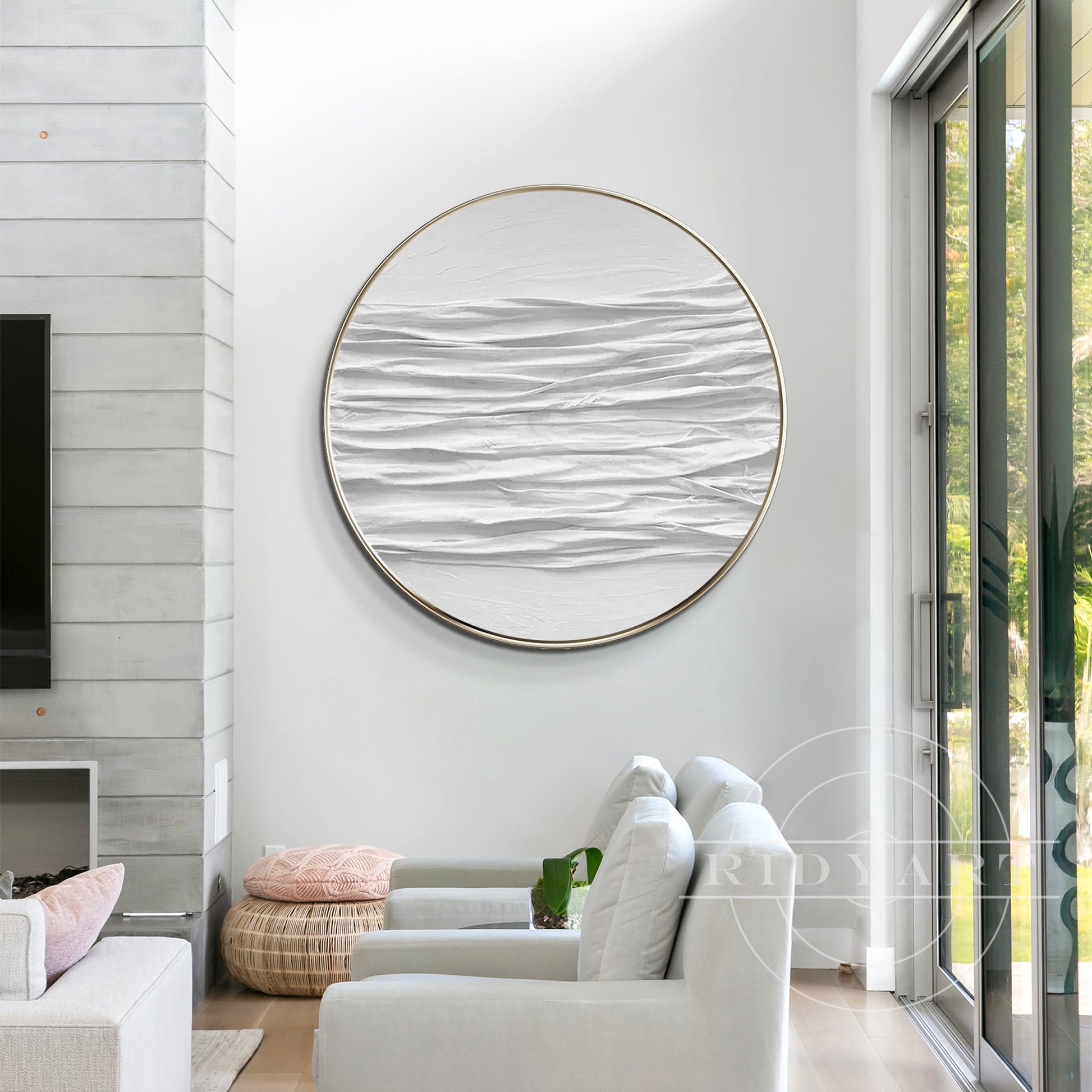 Minimalist Round 3D Textured Wall Art