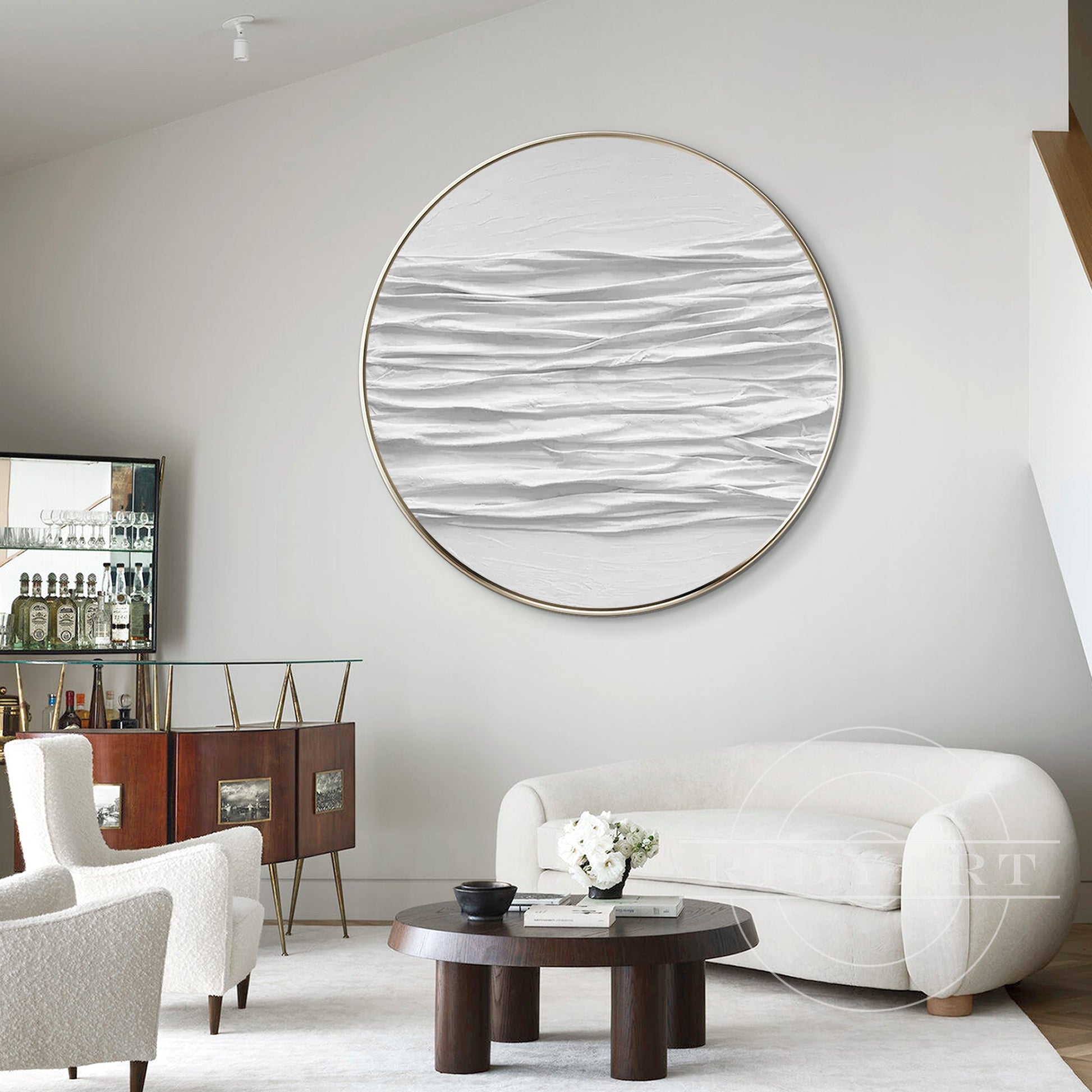 Minimalist Round 3D Textured Wall Art